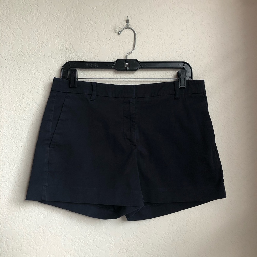 Ann Taylor Navy Blue Cotton Shorts With Pockets